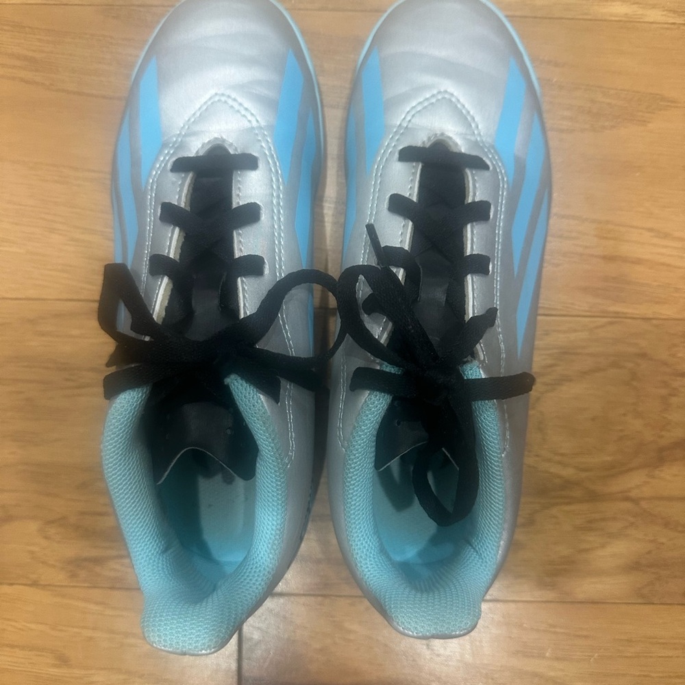 Adidas Messi Teal and Gray Indoor Soccer shoes/sneakers